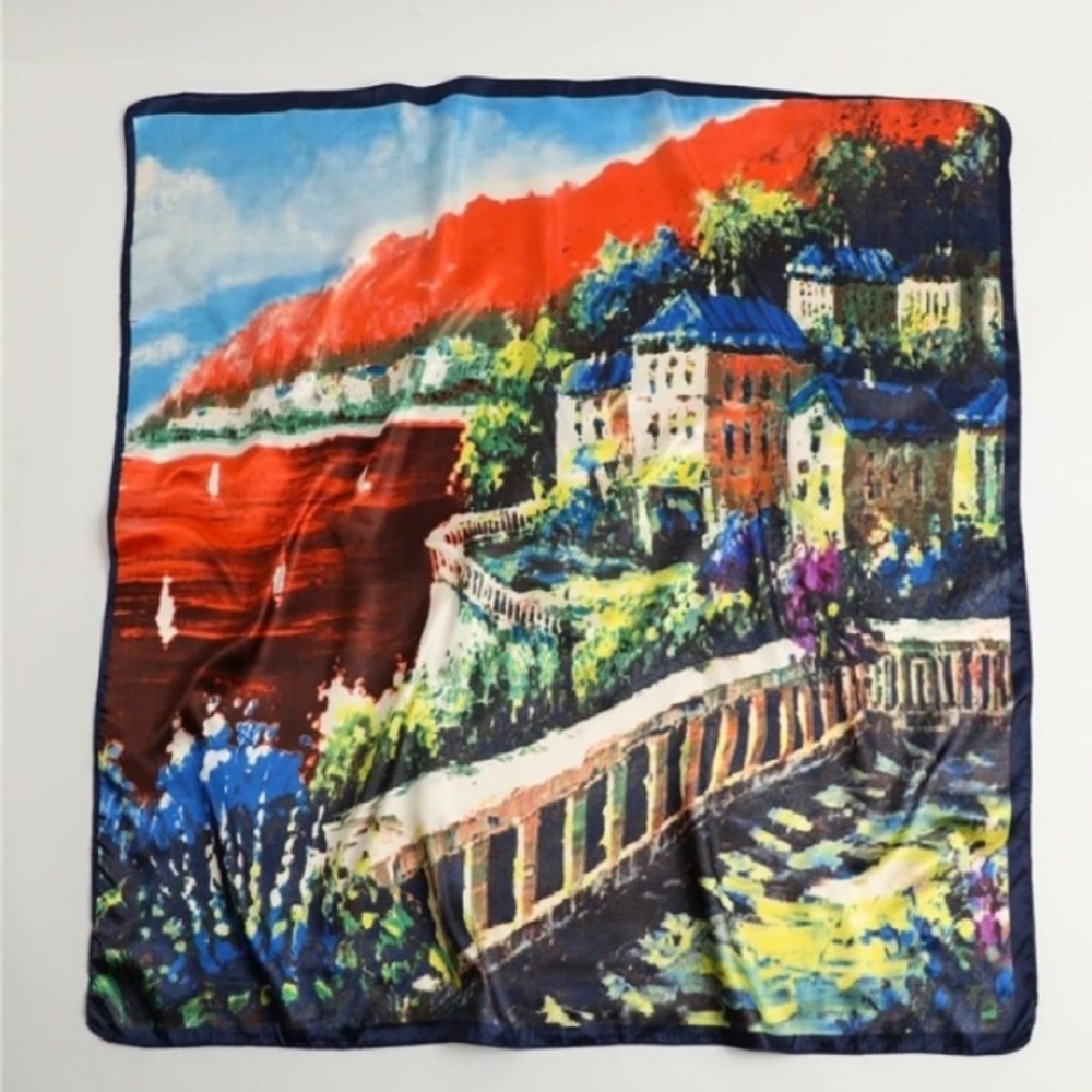 Abstract Design Silk Scarf NEW 36x36